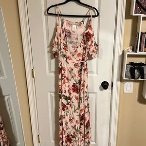 Cold shoulder wrap dress